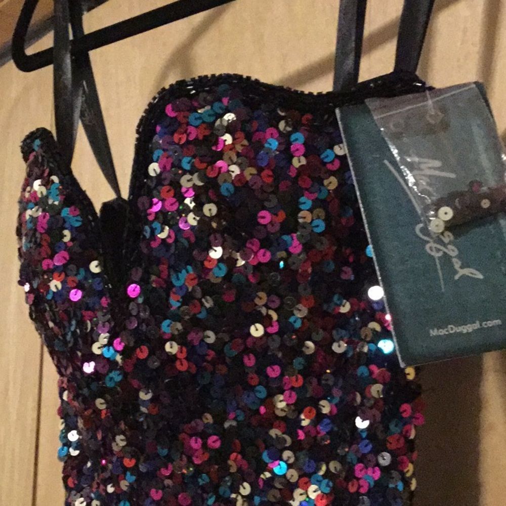 MAC DUGGAL Strapless Sequin CONFETTI Bustier - Picture 2 of 8